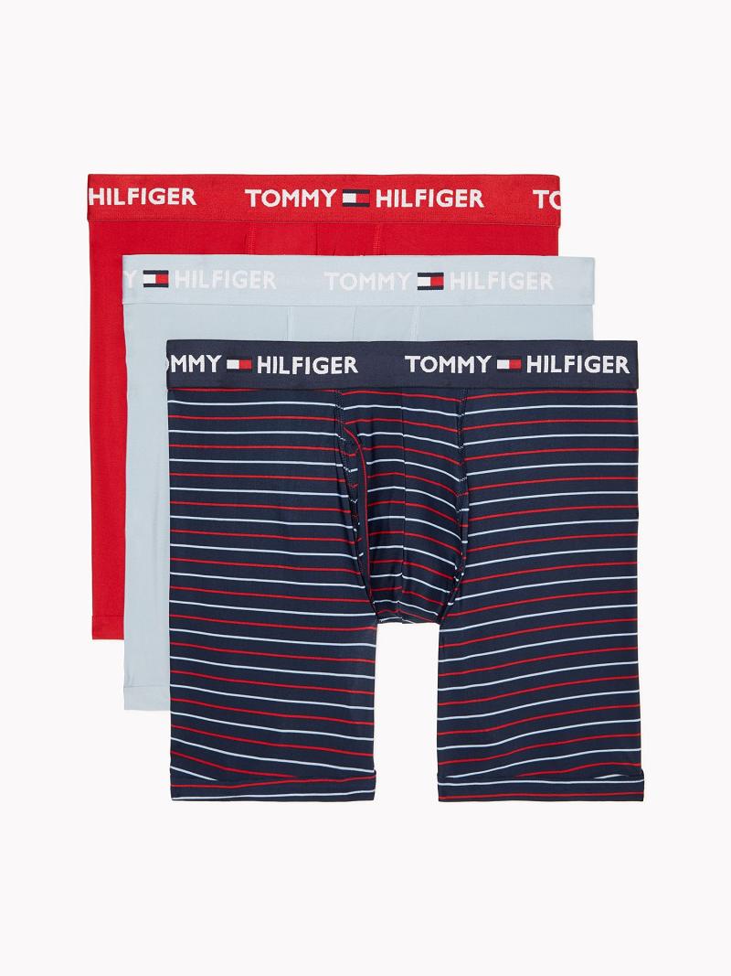 Férfi Tommy Hilfiger Everyday microfiber boxer brief 3pk Boxer Briefs Kék | HU 1383TCE